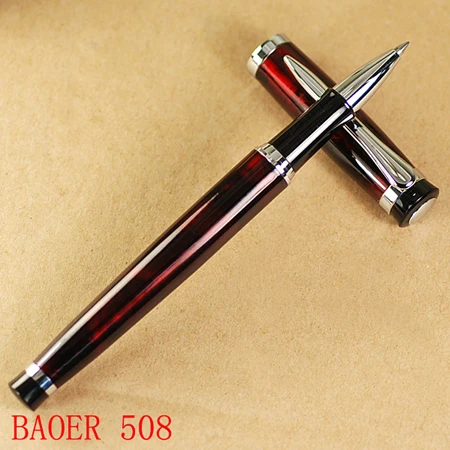 Химикалка писалка Baoer 508 с полиран розов и сребро ролка, канцеларски материали, ученически и офис консумативи, писалки за писане1