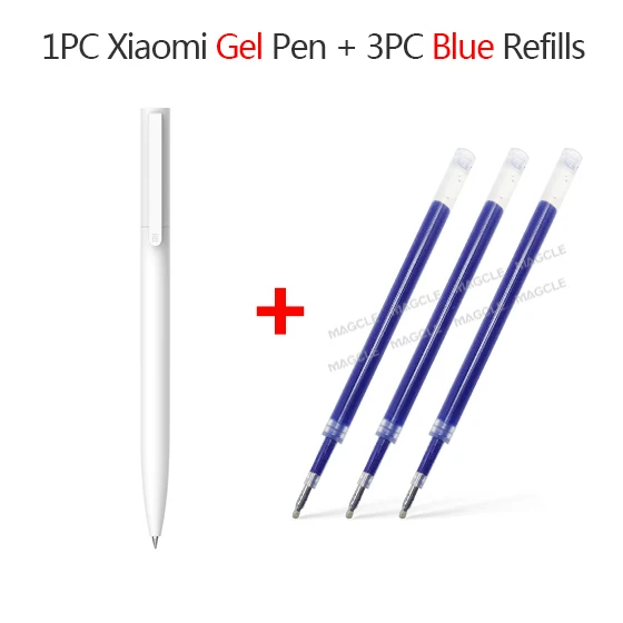 Оригинални Гел Химикалки Xiaomi 0,5 мм Без Капачка Bullet Pen Black Pen Press Основната PREMEC Smooth Switzerland Зареждане MiKuni + Черно/Синьо Refil1