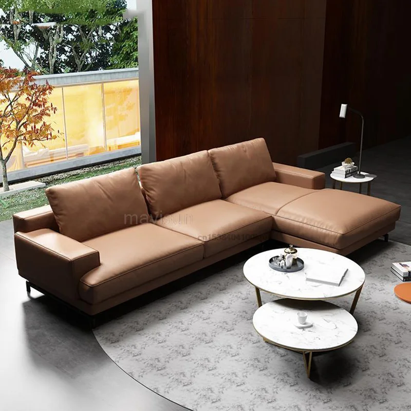 Голям апартамент, модерно обзаведен хол, творчески кожен диван, изработен по поръчка, релаксиращ минималистичен сватбен диван Wohnzimmer, мебели за дома, WXHYH0