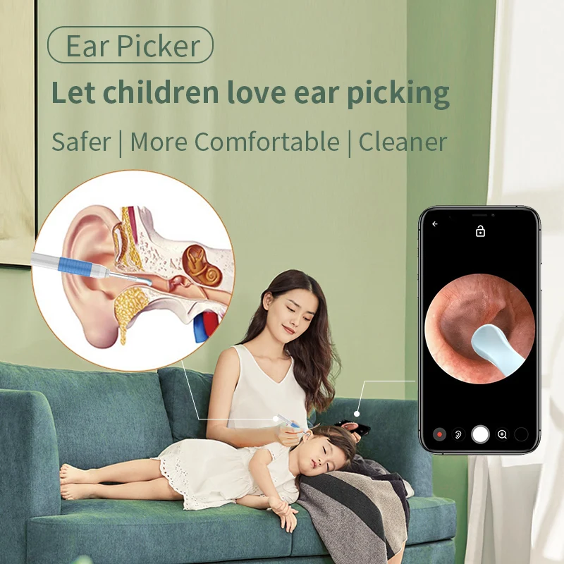 WiFi ушное огледало, HD визуална ушна лъжица, интелигентен инструмент за ендоскоп, почистване на ушна кал, медицински ендоскоп, помещение за iPhone и Android1