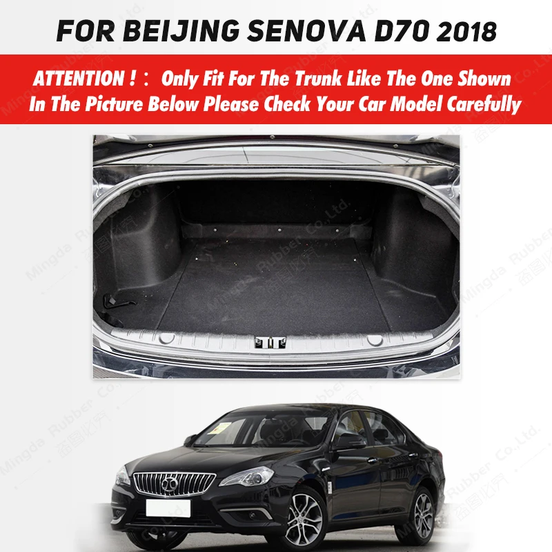 Автоматично подложка за багажника с пълно покритие за Beijing Senova D70 2018 Automobile калъф за ски багажник, тампон за карго подложка, аксесоари за защита на интериора1