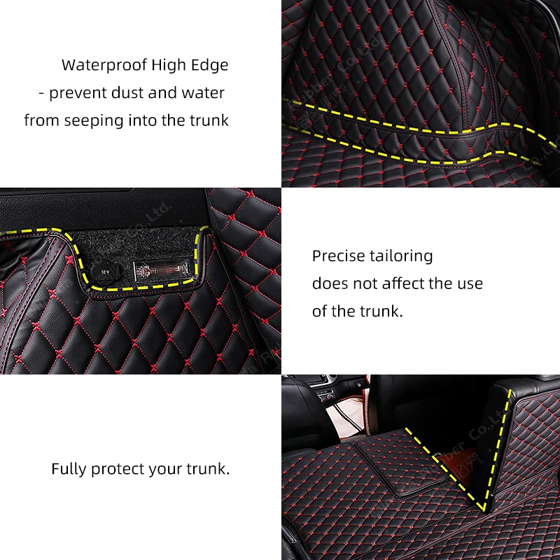 Автоматично подложка за багажника с пълно покритие за Beijing Senova D70 2018 Automobile калъф за ски багажник, тампон за карго подложка, аксесоари за защита на интериора3