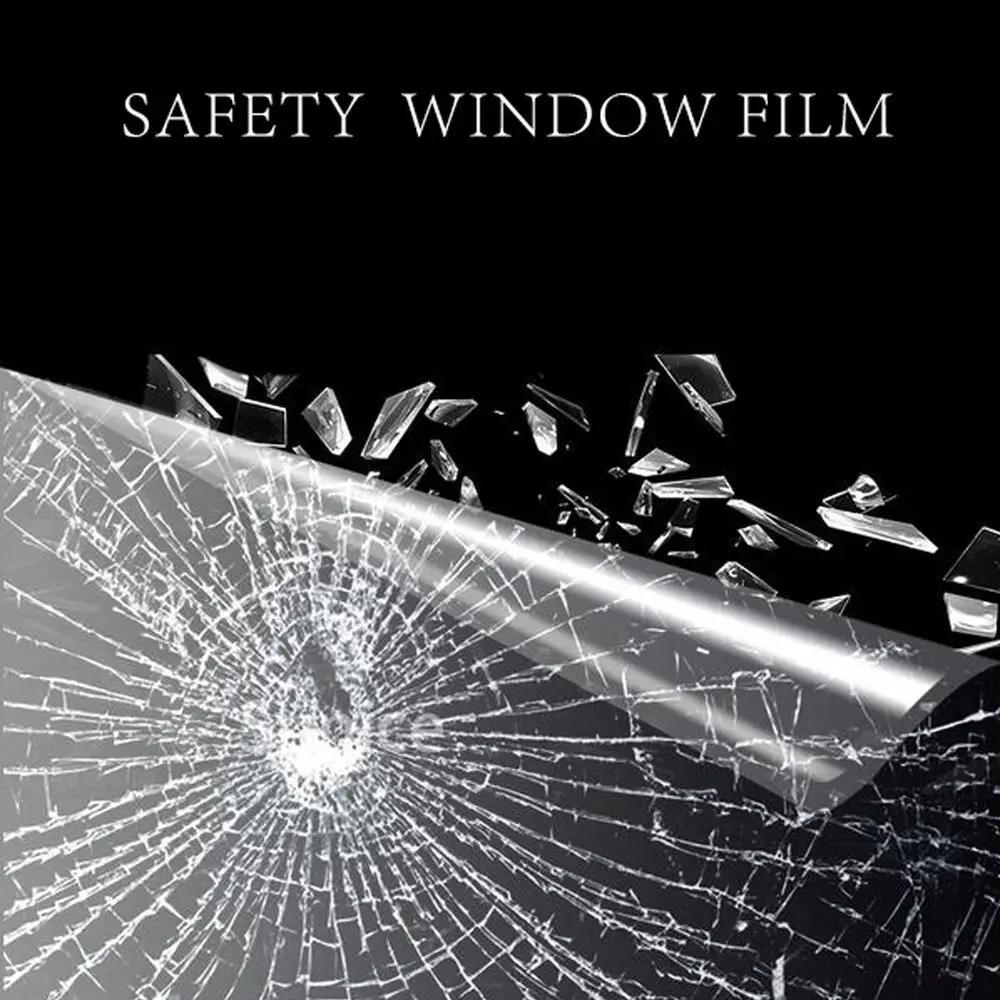 Защитно Фолио SUNICE с Дебелина 1,52x5 м, 12 MILS, Самозалепващи Прозрачни Прозорци Стъкло за домашна употреба, противоосколочная Защитно Фолио1