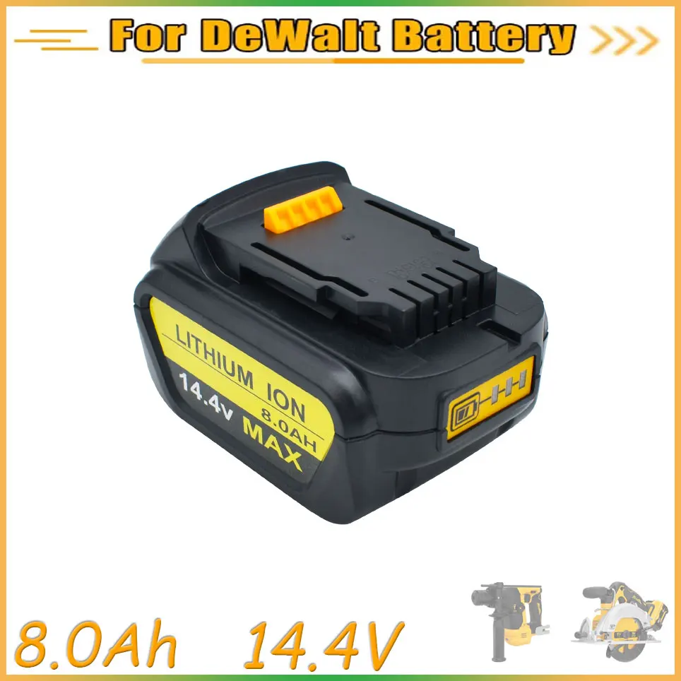 за Dewalt 14,4 V 8.0 AH/6.0 AH батерия за лаптопи DCB140 DCB141 DCB142 DCD735L2 DCF835C2 DCF835L2 DCL030 литиево-йонна батерия0