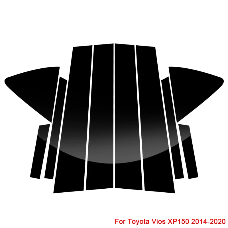 8 БР. Стикер Върху Централната Багажник Прозореца на Колата, PVC Панел, Фолио Против Надраскване За Toyota CHR VIOS AX10 XP150 2014-до Момента, Автоаксесоари3