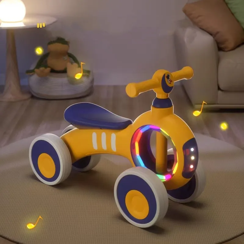 Детска балансировочная машина за деца 1-4 години без въртене на педалите, четырехколесный подвижен автомобил, скутер, подарък за момичета и момчета0