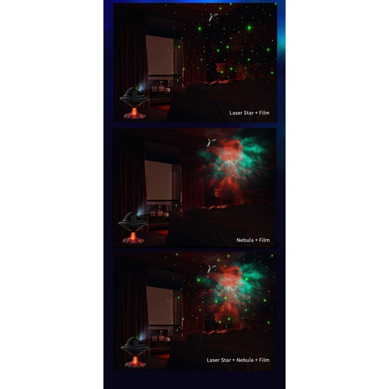Проектор небето Galaxy Лампа за проектор НЛО лека нощ Декор домашна Украса на стаята спални декоративен подарък1