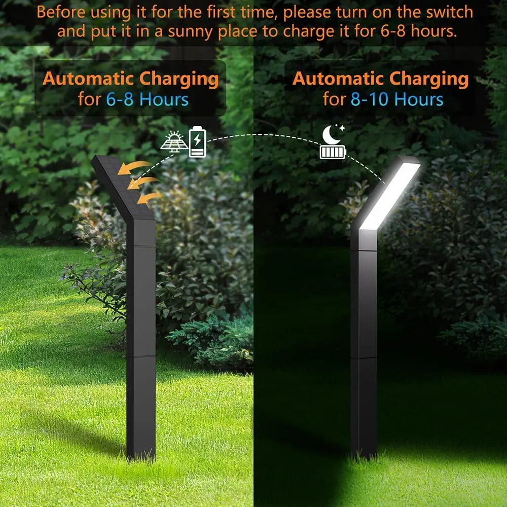 Слънчево осветление външен градина алуминиеви озеленяване на уличното осветление, подходящи за алеи, тротоари и тревни площи.5
