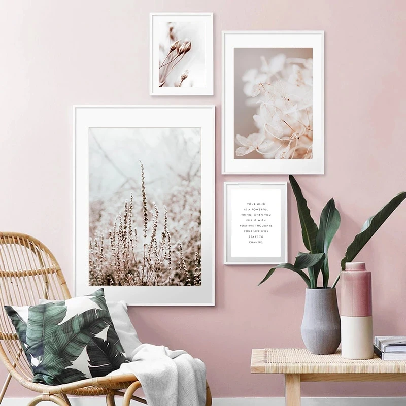 Скандинавски плакат с растения и цветя, картина върху платно, зимния пейзаж в скандинавски стил, ботаническата принт, стенни художествена живопис, декорация на дома3