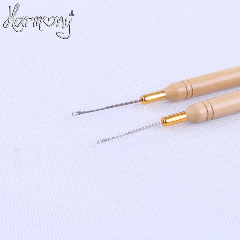 В присъствието на HARMONY, дървена дръжка, игла за изваждане/микро пръстени/контур, инструменти за удължаване на косата 60 бр./лот5