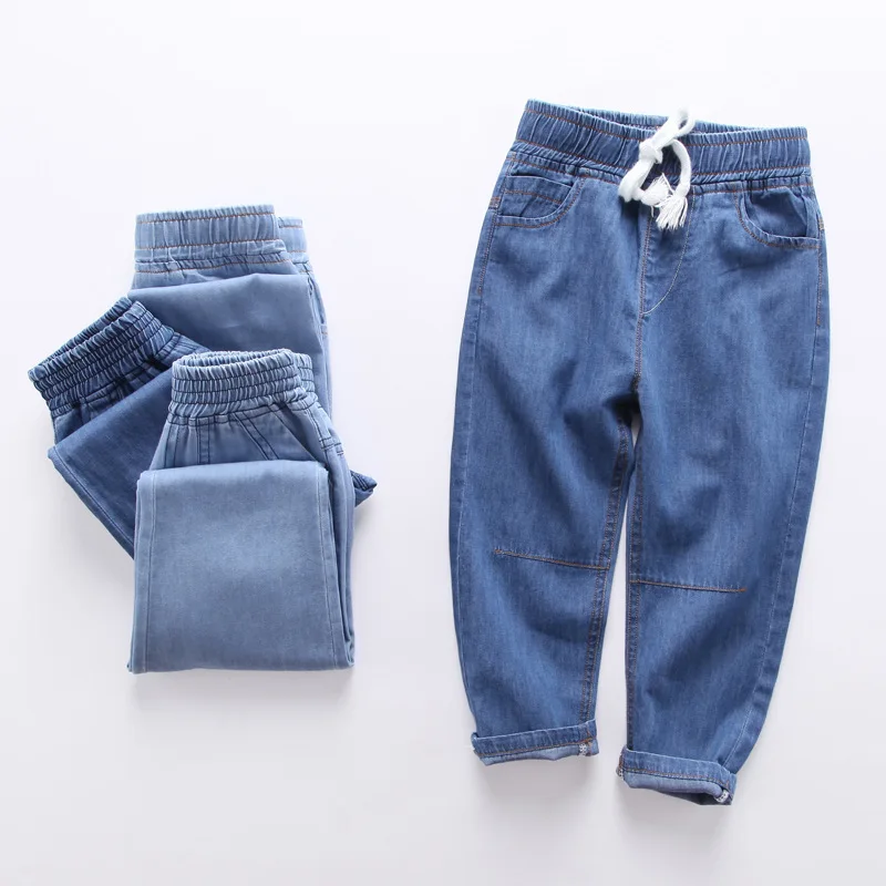 Лято-пролет, дънкови панталони за малки момчета, детски дрехи, ежедневни памучни детски панталони, дънкови облекла за момичета 2-6 години, синьо FY011631