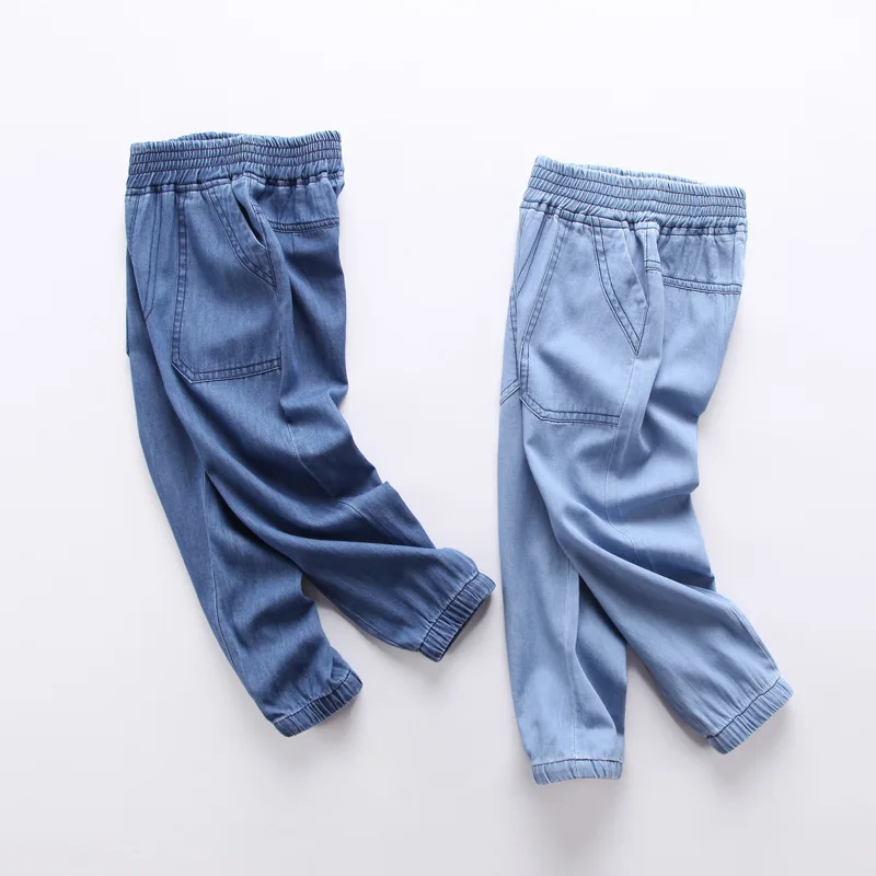 Лято-пролет, дънкови панталони за малки момчета, детски дрехи, ежедневни памучни детски панталони, дънкови облекла за момичета 2-6 години, синьо FY011632