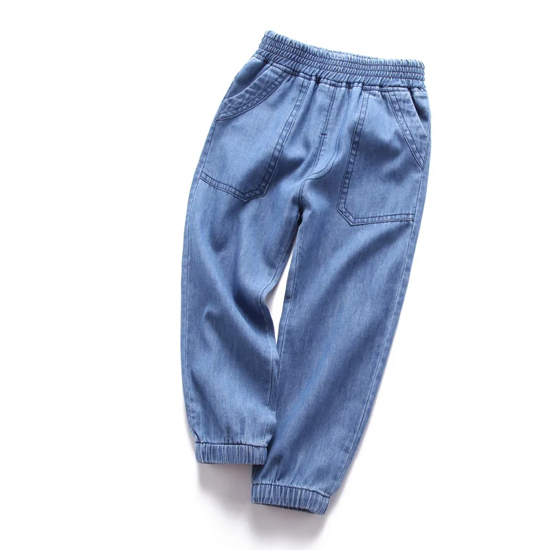 Лято-пролет, дънкови панталони за малки момчета, детски дрехи, ежедневни памучни детски панталони, дънкови облекла за момичета 2-6 години, синьо FY011633