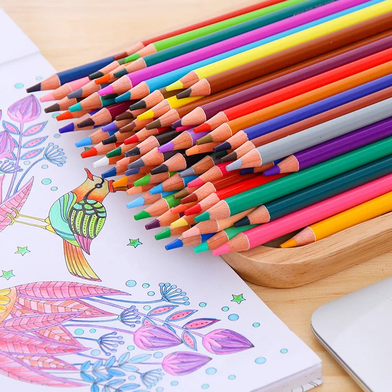 Комплект цветни моливи DELI 24-72, опаковка в желязна кутия, подарък цветен молив за рисуване1