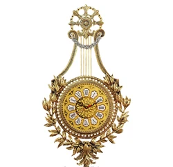 Европейският ретро стил, медно-златни стенен часовник за украса на дома5