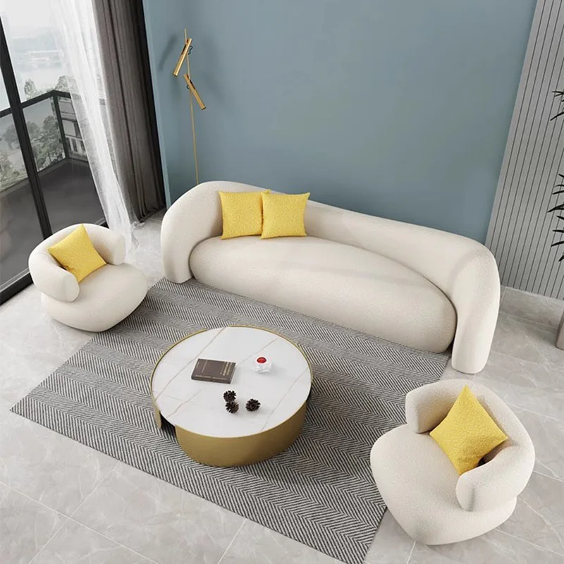 Бял диван от вълна от овце, модерен директен мързелив 3-местен дизайн, диван за цялото тяло, голям порцеланов диван, мебели за дома, евтини дивани оферти2