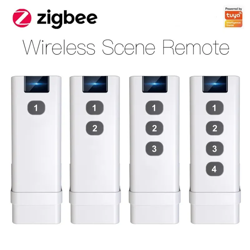 1-4 ключ на Hristo ZigBee Smart Wireless Scene Switch Дистанционно управление преносим сценарий за домашна автоматизация с Дистанционно управление с Алекса Google0