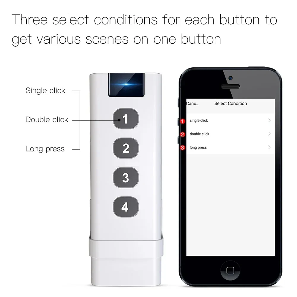 1-4 ключ на Hristo ZigBee Smart Wireless Scene Switch Дистанционно управление преносим сценарий за домашна автоматизация с Дистанционно управление с Алекса Google2