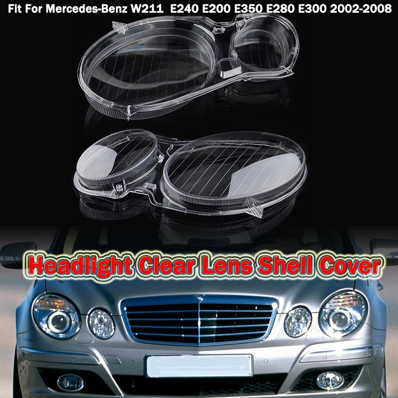Налобный Фенер Лампа Фарове Прозрачни Лещи Черупка на Кутията е Подходяща За Mercedes-Benz W211 E Class 2002-2008 AT5 E240 E200 E350 Автомобилни Аксесоари0
