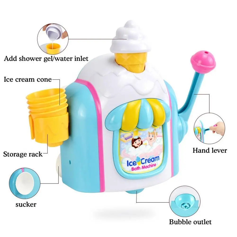 Детска играчка за вода в банята, сладолед ръчно изработени забавна играчка за къпане, детска лятна машина, воден мехур, пенопластовый рог, детски играчки H6F04