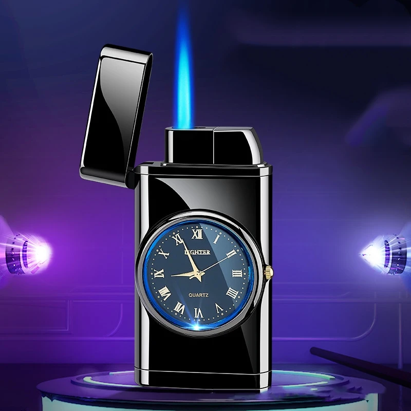 2021 Нови ветроупорен led часовници, течност запалка, турбо газова запалка, пура, метална запалка, надуваем бензин, бутан, мъжки подарък2