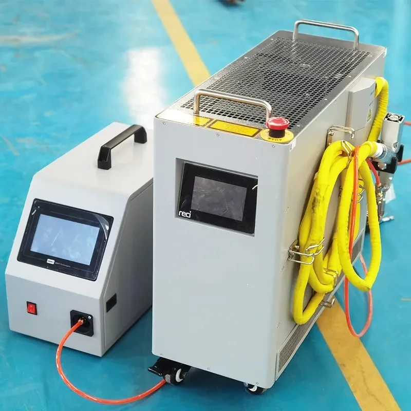 Високоскоростен автоматичен податчик тел, мини 1500 W, fiber лазер с въздушно охлаждане, преносими заваръчни апарати непрекъснат режим на работа1