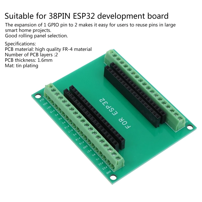 Разделителната такса ESP32 GPIO 1 2 за 38PIN тясна версия ESP32 ESP-WROOM-32 такса за разработка на микроконтролери0