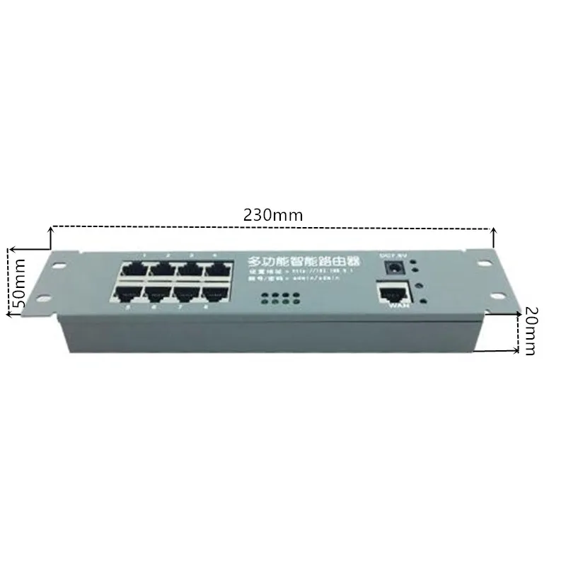 Модул мини-рутер Умен метален корпус с разпределителната кутия, кабел 8 пристанища OEM модули на рутера с модул кабел рутер дънната платка4
