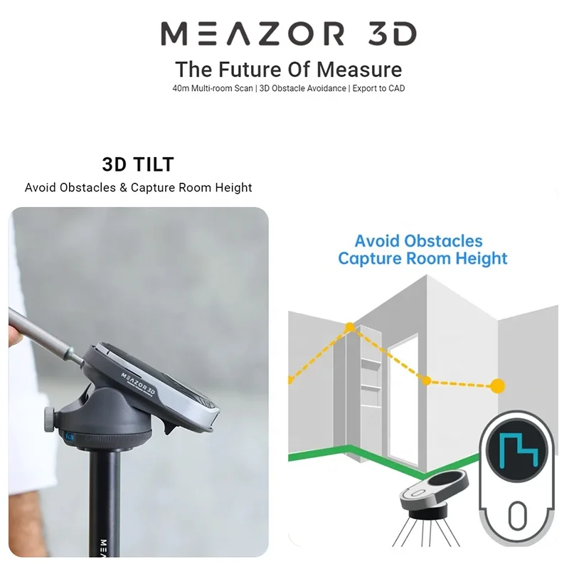 MEAZOR Многоместный План на Помещението Акупресура Сканиране на Кривата на 3d Компенсира Наклона Електронен Ниво на Дигитална Лазерна Измервателна Линийка С 3d Adpater3