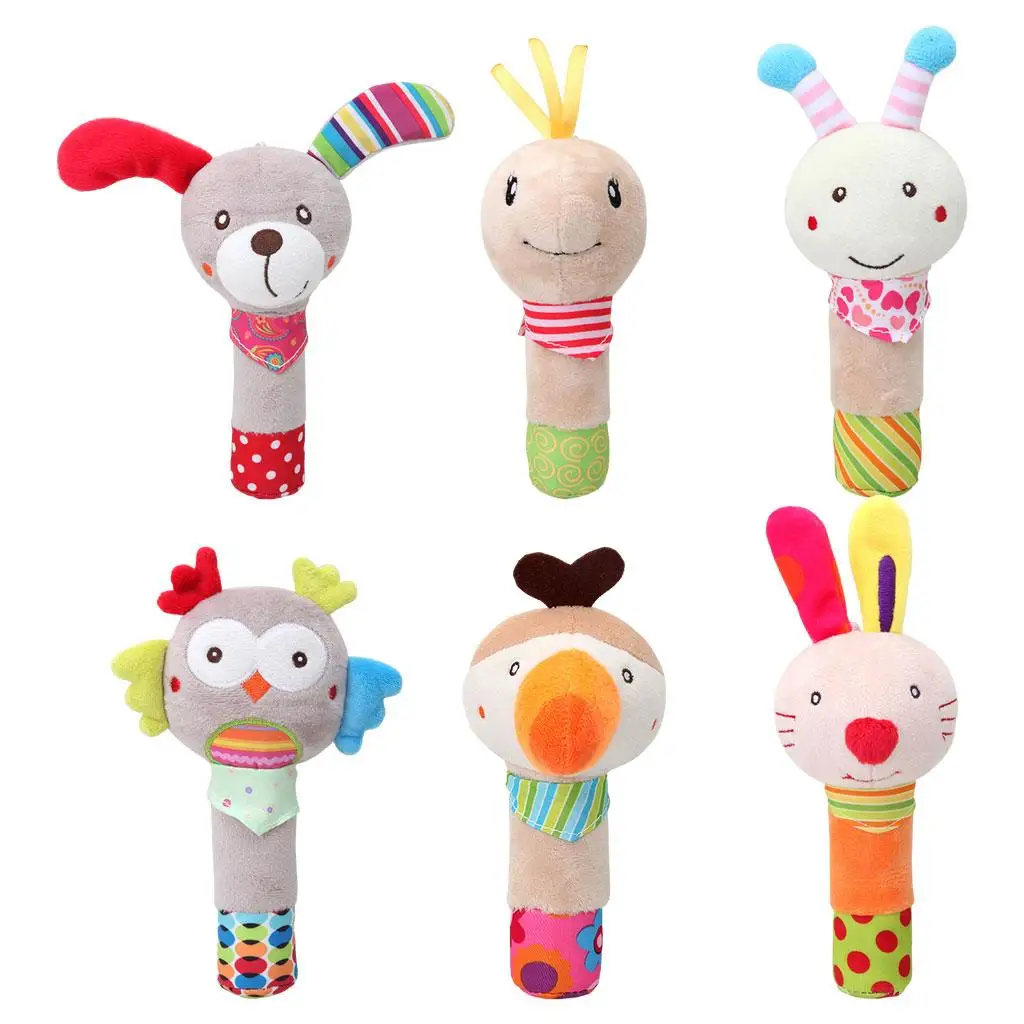 Дрънкалки-шейкъри във формата на животни, меки детски играчки 3 60