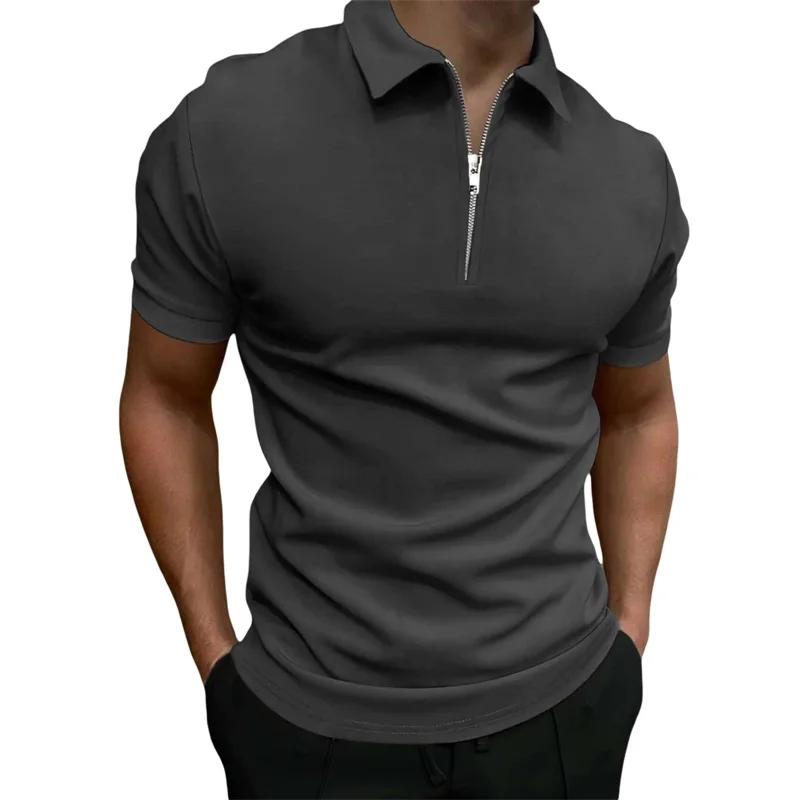 Мъжки ризи с дълъг ръкав с цип на ивици, нормално кацане, ежедневни памучни блузи с имитация на шията2