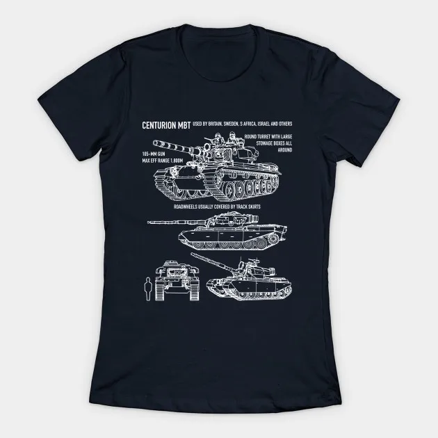 Женска тениска Centurion British Tank Blueprint2