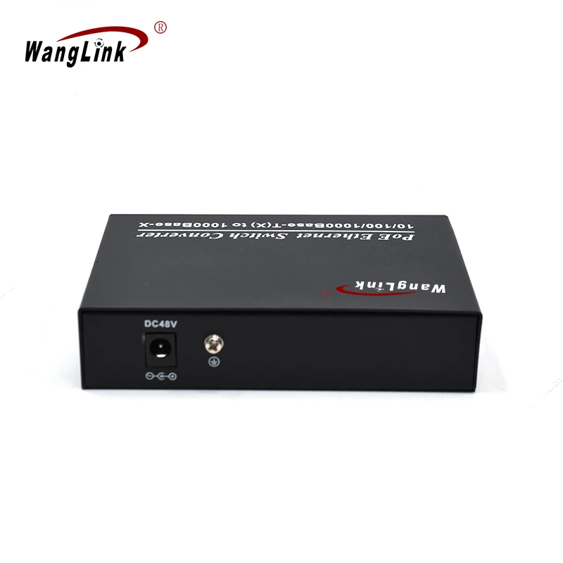 Wanglink Poe Медиаконвертер Gigabit с 2 Порта 1000Base-X 2 Порта 10/100/1000baset PoE Оптичен Комутатор 48 За IP Камери за видео наблюдение4