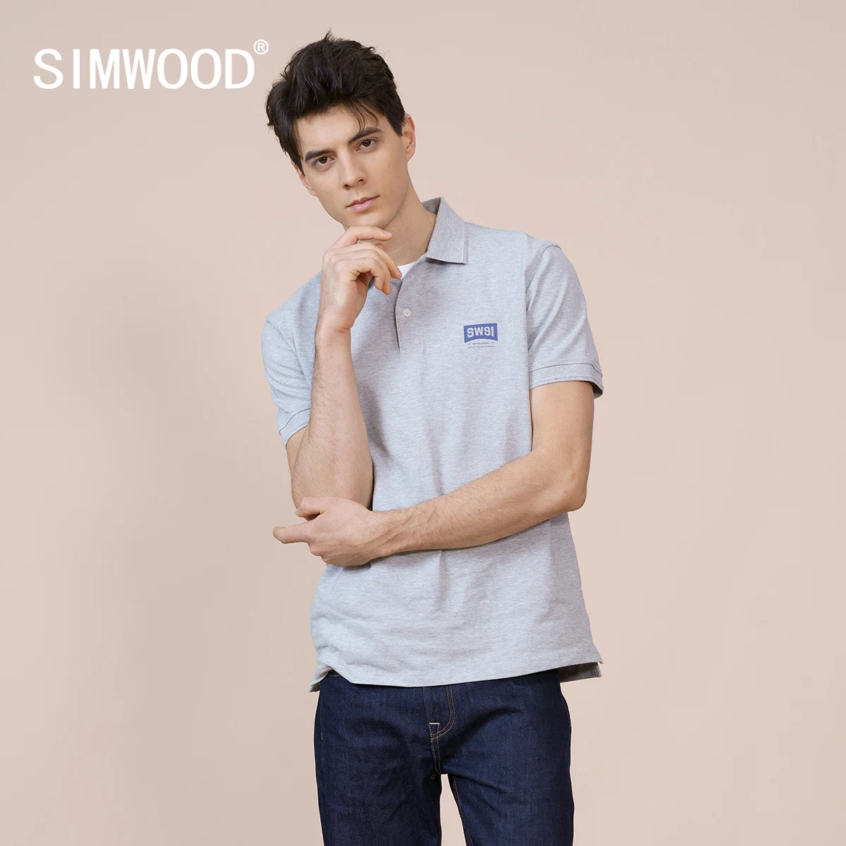 SIMWOOD 2022 Летни нови ризи поло редовен намаляване, мъжки блузи от 100% памук с логото, по-големи размери, дишаща качествена марка дрехи Polo0