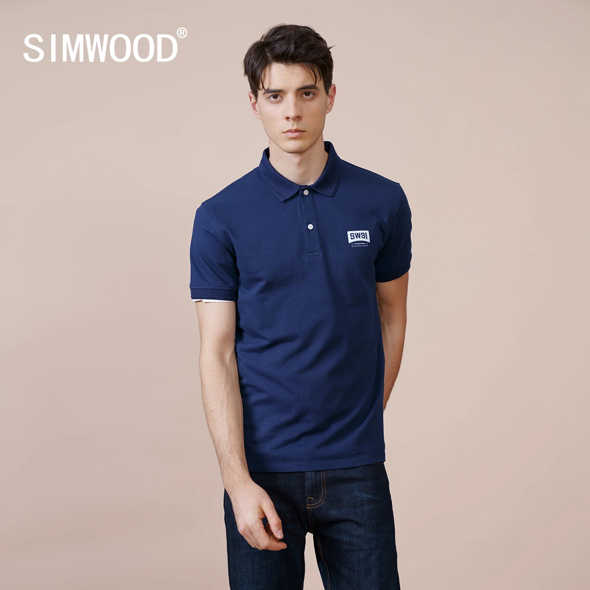 SIMWOOD 2022 Летни нови ризи поло редовен намаляване, мъжки блузи от 100% памук с логото, по-големи размери, дишаща качествена марка дрехи Polo1