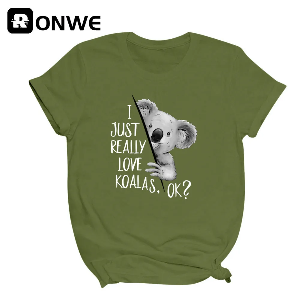 Аз просто много харесвам коали, добре? Дамски тениски с принтом, ежедневни блузи с къс ръкав, тениска, дамски градинска дрехи с герои от анимационни филми, директен доставка2