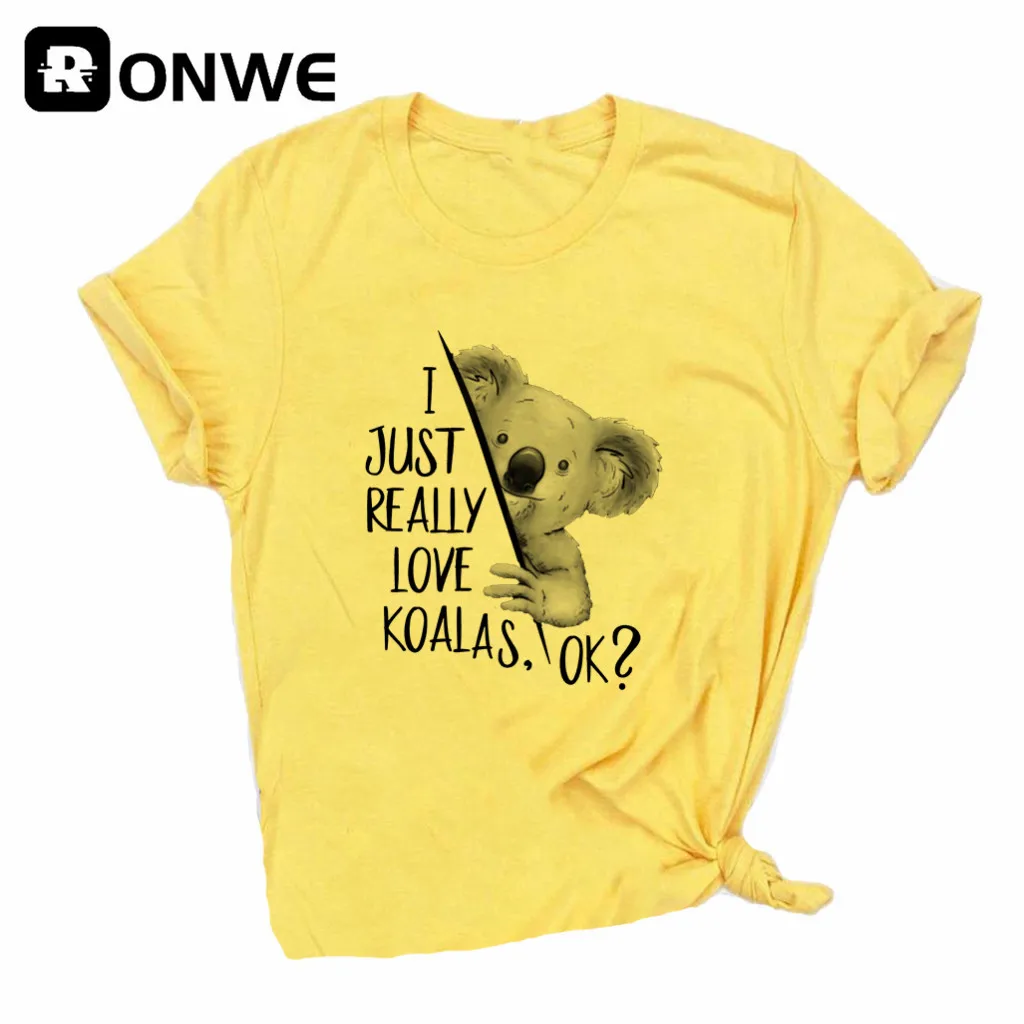 Аз просто много харесвам коали, добре? Дамски тениски с принтом, ежедневни блузи с къс ръкав, тениска, дамски градинска дрехи с герои от анимационни филми, директен доставка4