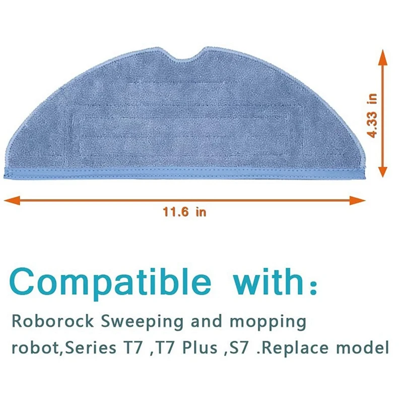 16 бр. сменяеми накладки за вакуумна парцал Roborock T7 T7 Plus S7, за многократна употреба, за мокро почистване на пода, мека подплата от микрофибър5