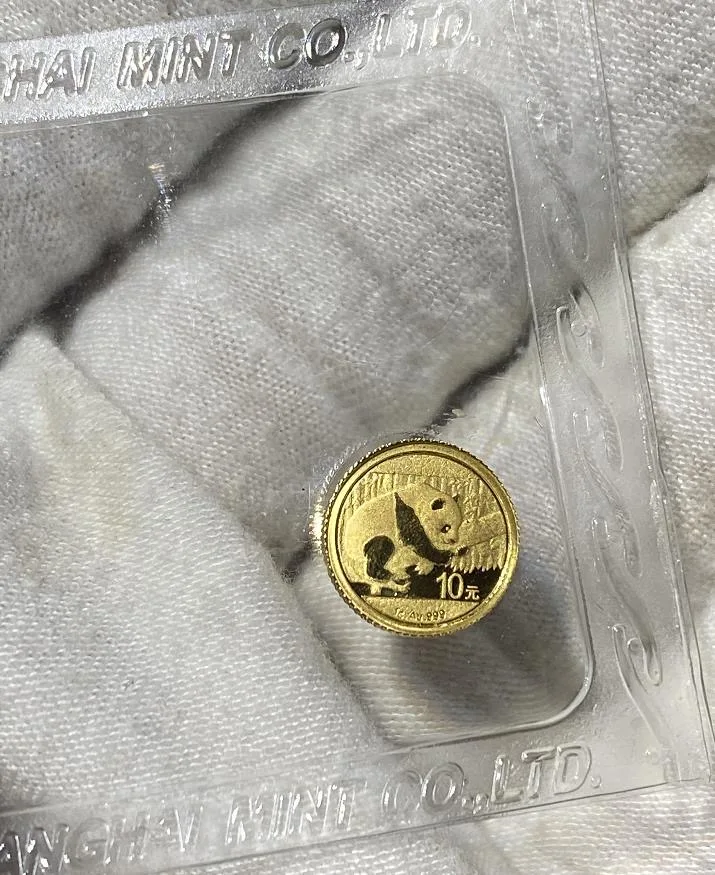 2016 Китай Панда Златна възпоменателна монета/кюлчета истински оригинален 1g Au.999 10 юана UNC2