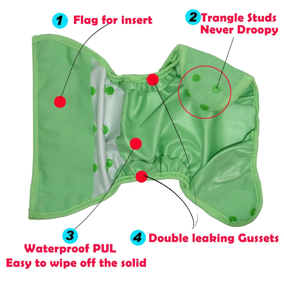 Комплект за памперси от детска тъкан WizInfant OS с 6 прости чехлами плюс един пакет за промиване на шушулки3