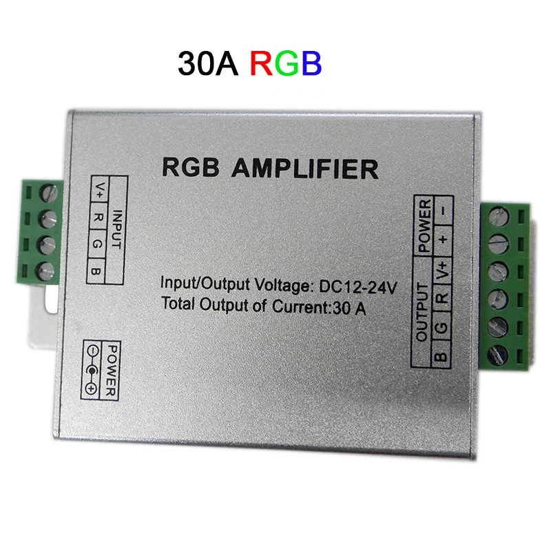 DC12V-24V led усилвател RGBW/RGB 12A 24A 30A 3CH 4CH Изход RGBW/RGB Ленти Led светлина Мощност на Повторител Конзола Контролер1