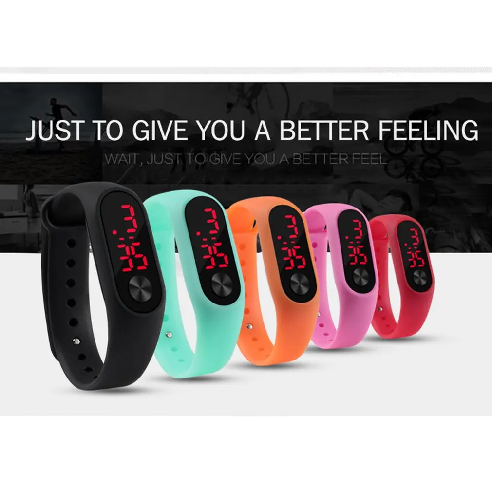 Мъжки, Дамски ежедневни спортни часовници-гривни, бели led електронни цифрови силиконови часовници в ярки цветове за деца1