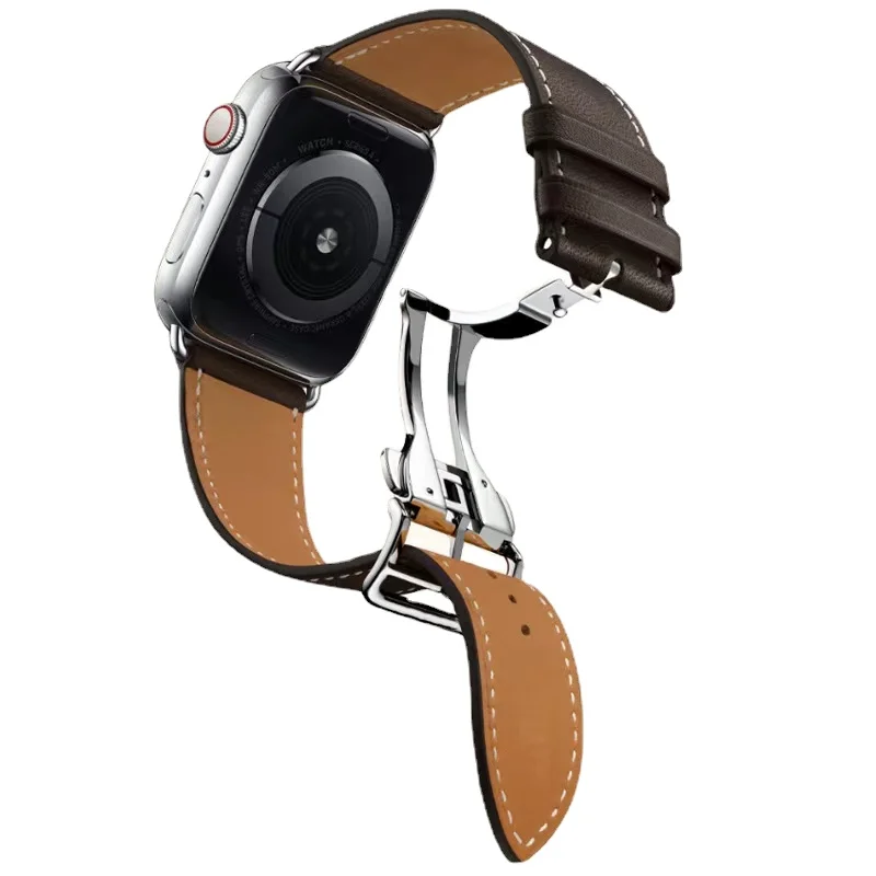 Каишка от естествена кожа За Apple Watch Band 49 мм 45 мм 44 мм 42 мм 41 мм 40 мм Гривна-Маншет с Каишка За iWatch Ultra 8 7 6 5 4 3 SE4