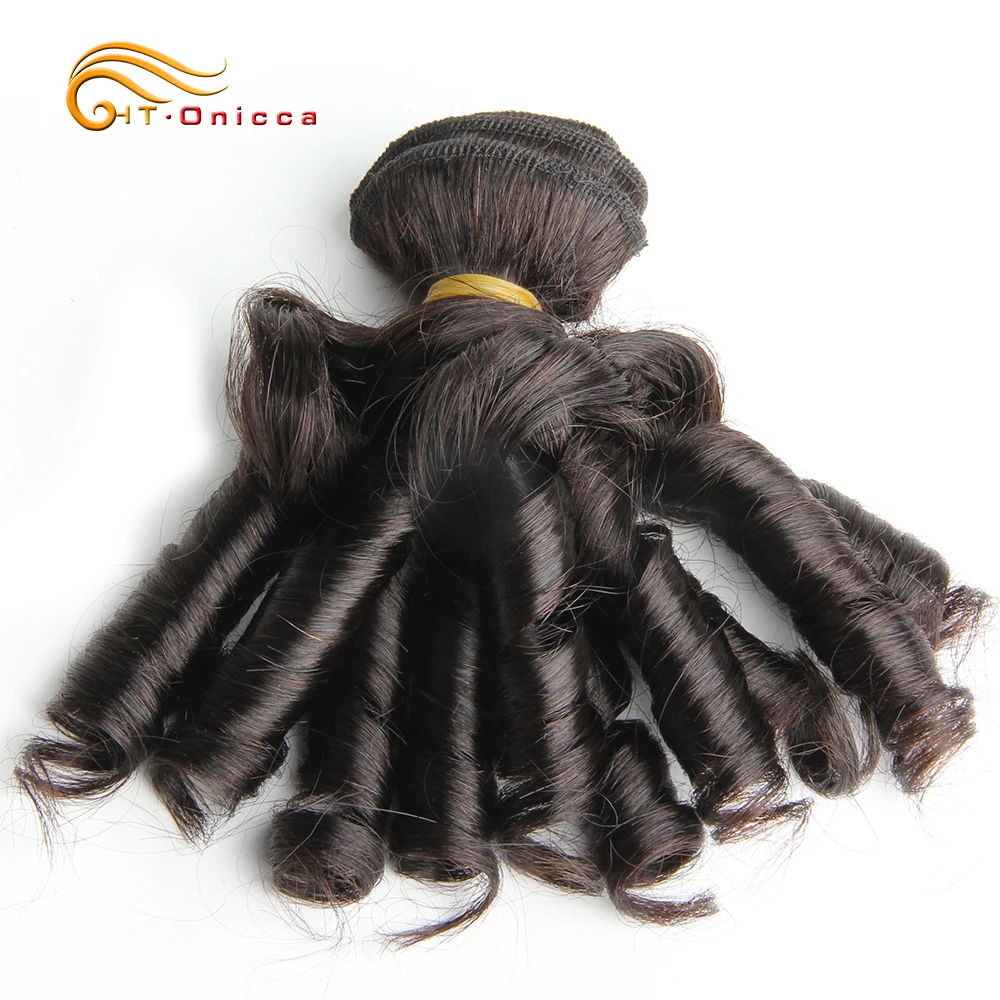 Еластични къдрава снопове перуански коса, 6 греди, Remy Omber Hair, 8-12 см, коси, букети за черни жени4