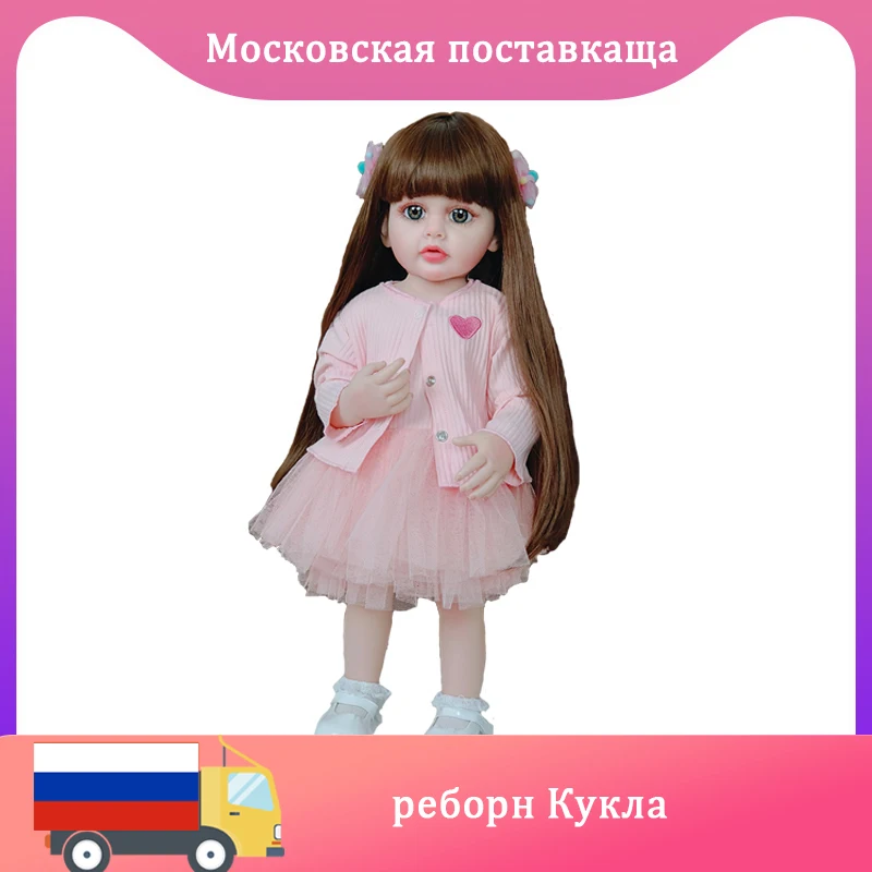 55 см 22 инча, возрожденный дете, реалистична кукла-поставка, пълно с меко силиконово тяло, реалистична принцеса за деца, подарък за рожден ден, Bebe0