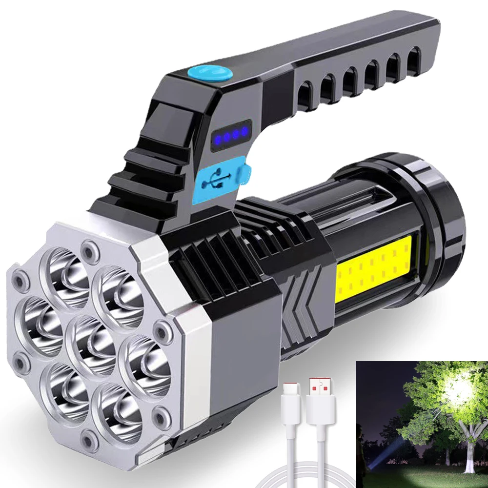 ZK20 высокомощный led фенерче, COB, мощен USB-акумулаторна фенерче, преносима градинска лампа, вградени прожектори с батерии0