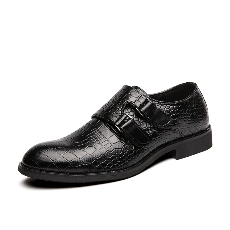 2023-Мъжки Модел обувки за Партита с Модерен Принтом Алигатор, Луксозни Oxfords От Естествена Кожа Черен Цвят на Дантела-за Всеки Ден1