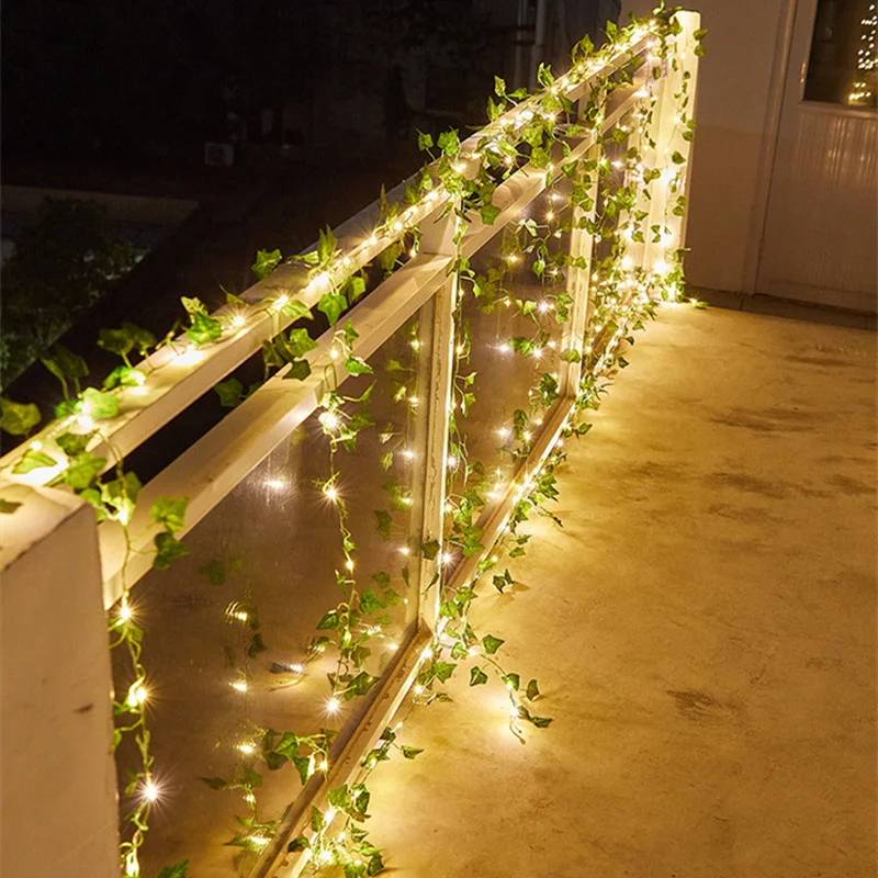 Приказни светлини, гирлянди от кленов листа, 10 М-100LED, 5 М-50LED, 2 М-20LED, коледни светлини за външна украса на градината на закрито1