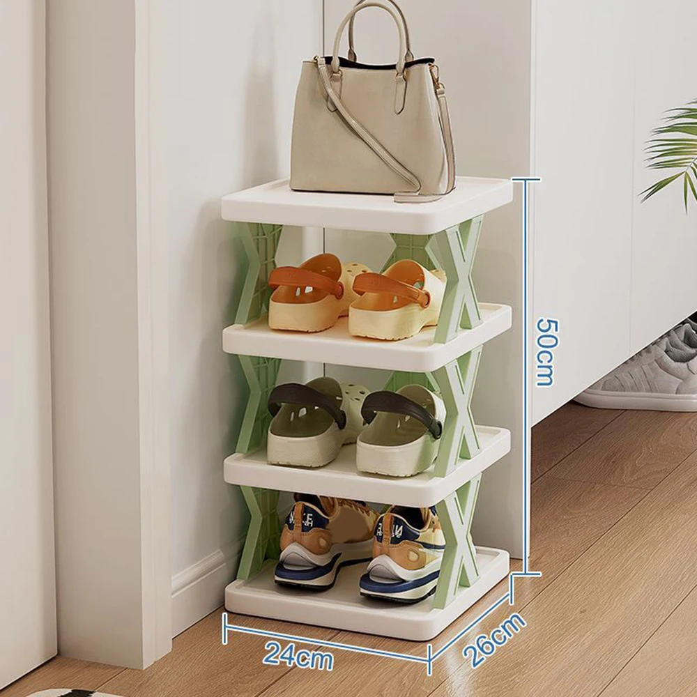 Заоблени комбиниран шкаф за съхранение на обувки, малък и удобен, може да се използва свободно в домашни условия, многослойни ъгли, пластмасови склад1
