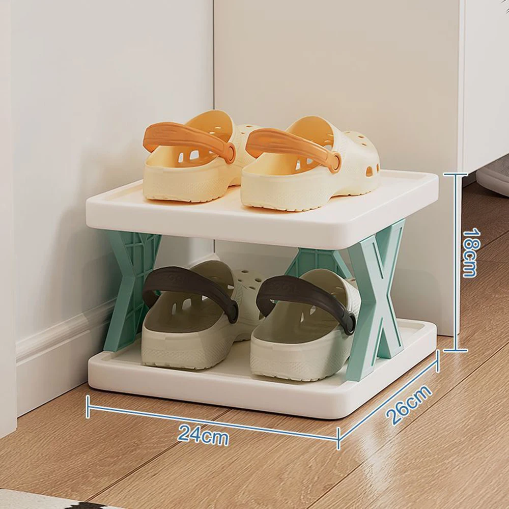 Заоблени комбиниран шкаф за съхранение на обувки, малък и удобен, може да се използва свободно в домашни условия, многослойни ъгли, пластмасови склад3